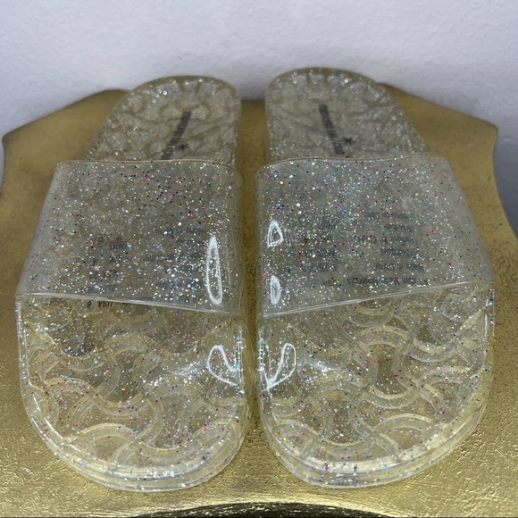6 Montego Bay Club Gold Glitter Jelly Shoes Slip On Sandals Shimmer 90s Y2k - Picture 9 of 9